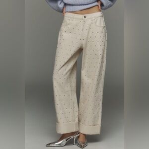 Pilcro Sparkle Relaxed Cuff Jeans, Size 28